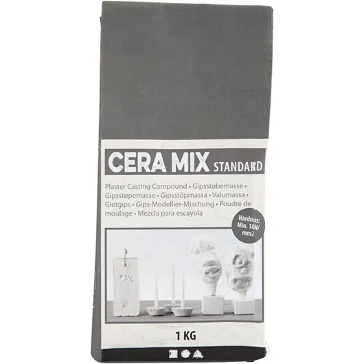 Cera-Mix Standard kipsijauhe, vaaleanharmaa, 1 kg