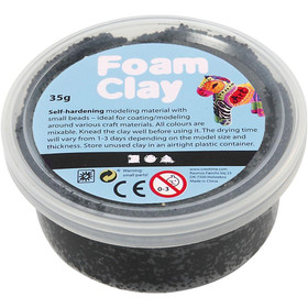 Foam Clay® Helmimassa, musta, 35g