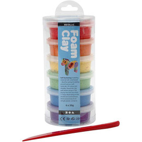 Foam Clay®, metallinen, vahvat värit, 6x14g