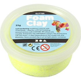 Foam Clay®, Glitter, keltainen, 35g