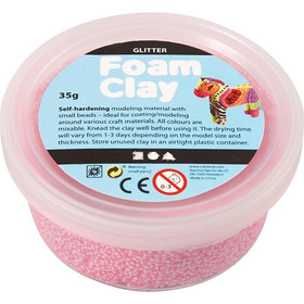 Foam Clay®, Glitter, vaaleanpunainen, 35g
