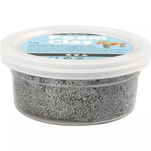 Foam Clay®, metallinen, hopea, 35g