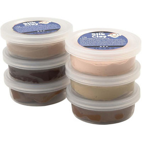 Silk Clay® silkkimassa, skin colours, 6x14g