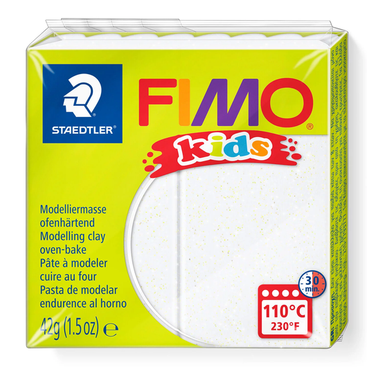 FIMO® Kids Clay, glitter white 052.