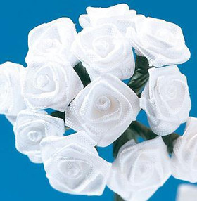 Satiiniruusut 12mm, valkoinen