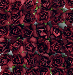 Paperiruusu 12kpl Tummanpunainen