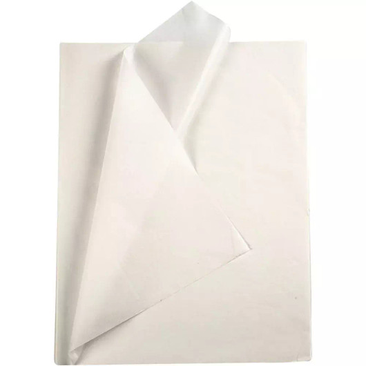 Silkkipaperi, 50x70cm, 14g, Valkoinen, 10 ark/pkk