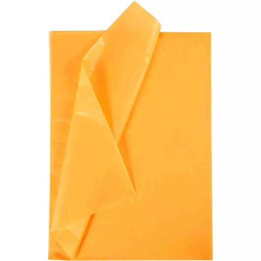 Silkkipaperi, 50x70cm, 14g, Oranssi, 10 ark/pkk