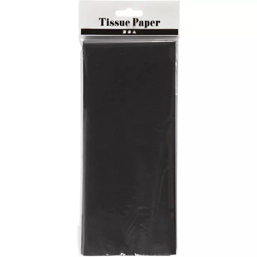 Silkkipaperi, 50x70cm, 14g, Musta, 10 ark/pkk