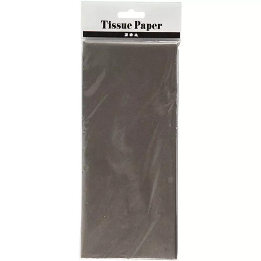 Silkkipaperi, 50x70cm, 14g, Tummaharmaa, 10 ark/pkk