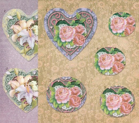 3D Stanssattu Pyramidi, Sydän, Lilja ja Ruusu