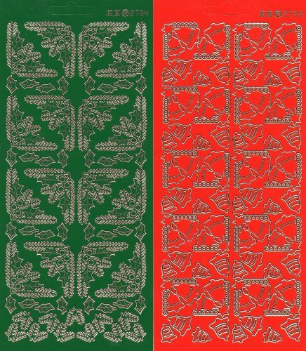 Ääriviivatarra, Kulmatarrat, Joulu, Punainen Kellot