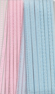 Samettitarra, Nauha, Vaaleansininen / Vaaleanpunainen