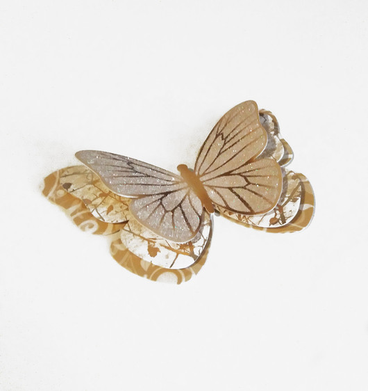 3D-askartelukuvio, Perhonen, kulta, 24kpl/pkt