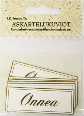 Askartelukuvio, Onnea 2, kulta, 6kpl/pkt
