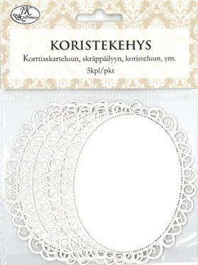 Koristekehys, soikea, valkoinen, 5kpl/pkt