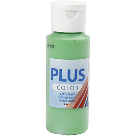 Plus Color, askartelumaali, 60ml, kirkas vihreä