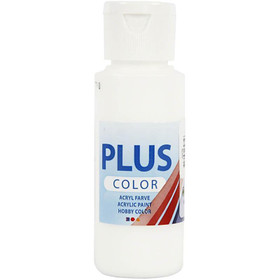 Plus Color, askartelumaali, 60ml, valkoinen