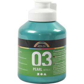 Koulu Akryylimaali Metallic, metallivihreä, 500ml