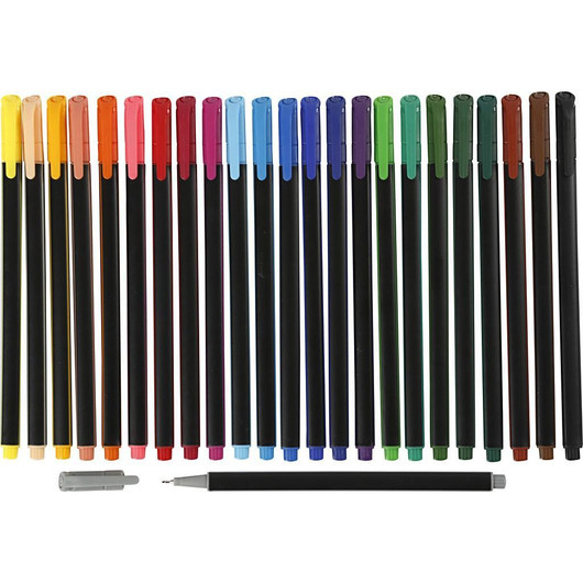 Colortime Fineliner -tussit, värilajitelma, 24kpl