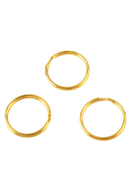 Avainrengas, 25mm, Kulta/Hopea