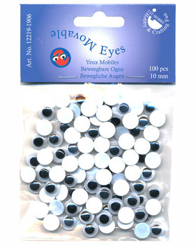 Liikkuvat, tarrasilmät, 10mm x 100kpl