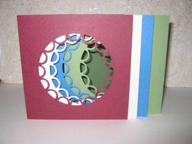 Korttipohja Neliö Scallop + Kuoret, Viininpunainen