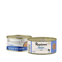 Applaws, Senior, Tonnikala & Sardiini hyytelössä, 24x70g, á 1,33€
