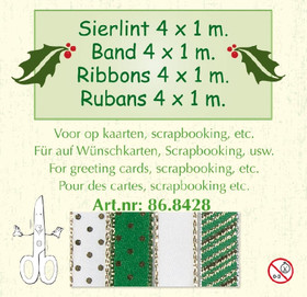Joulunauhalajitelma, 4 x 1m, Vihreä