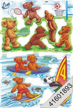 Kiiltokuva. Nalle urheilee