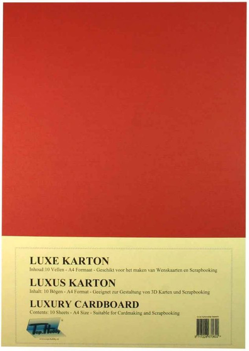Luxury A4 Kartonki, Joulunpunainen, 5kpl