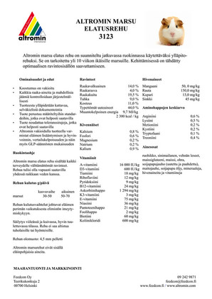 Altromin marsu 3123 elatuspelletti 1kg