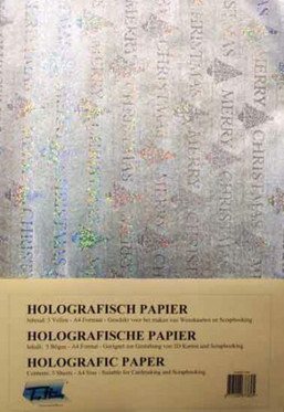 Hologrammipaperi, Merry Christmas, hopea, 5 arkkia