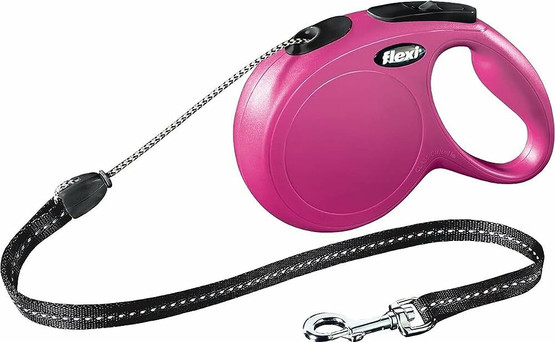 Flexi New Classic, M, 5m 20kg, pyöröpunos, pinkki