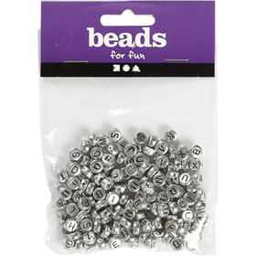 Kirjainhelmet, hopea, 21g/pkk