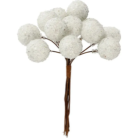 Muovimarjat, valkoinen, 12kpl, 1pkk