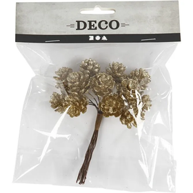 Muovikäpy, kulta, 12kpl, 1pkk