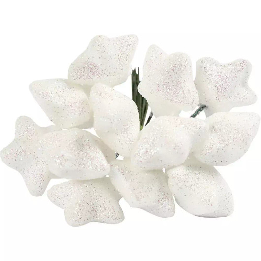 Muovitähdet, valkoinen, 12kpl, 1pkk