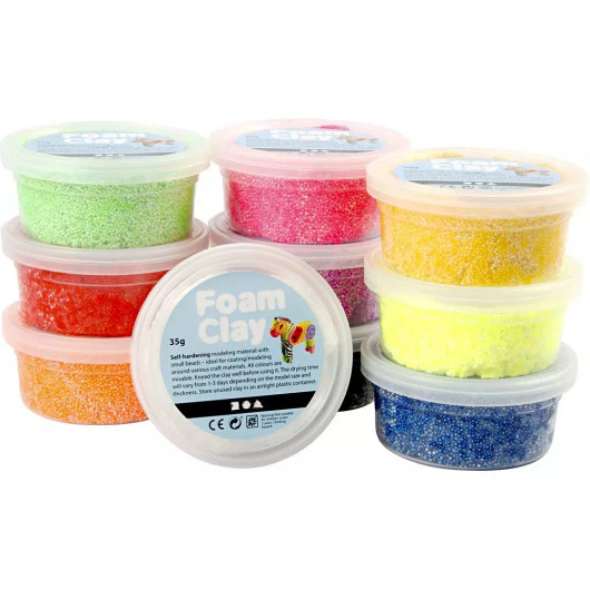 Foam Clay® Helmimassa, värilajitelma, 10x35g