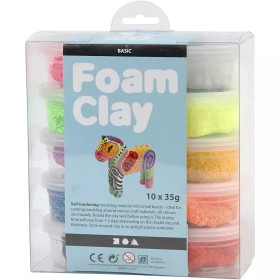 Foam Clay® Helmimassa, värilajitelma, 10x35g