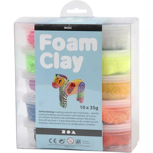 Foam Clay® Helmimassa, värilajitelma, 10x35g
