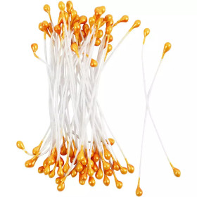 Kukkaheteet, metallinen oranssi, 100kpl, 1pkk