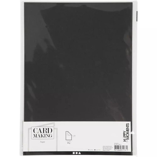 Paperi,  A4, 80g, Musta, 20kpl/pkk