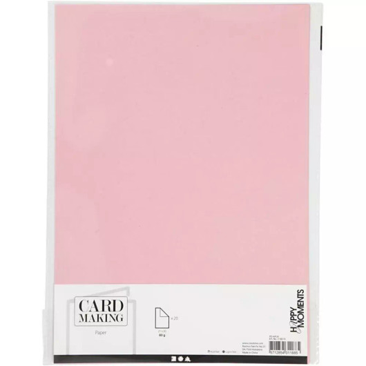 Paperi, A4, 80g, Vaaleanpunainen, 20kpl/pkk