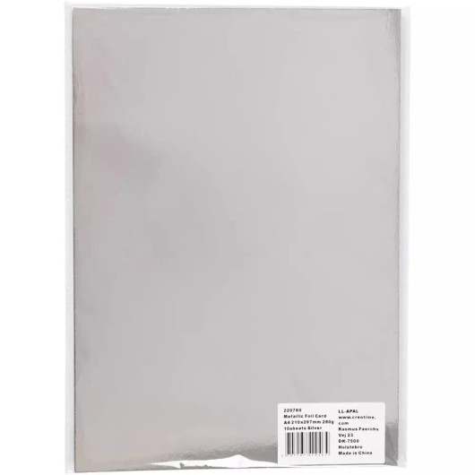 Metallikartonki, A4, 280g, Hopea, 10 ark/pkk