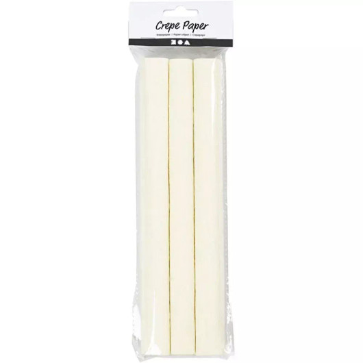 Kreppipaperi, 25x60cm, 105g, luonnonvalkoinen, 3 ark/pkk