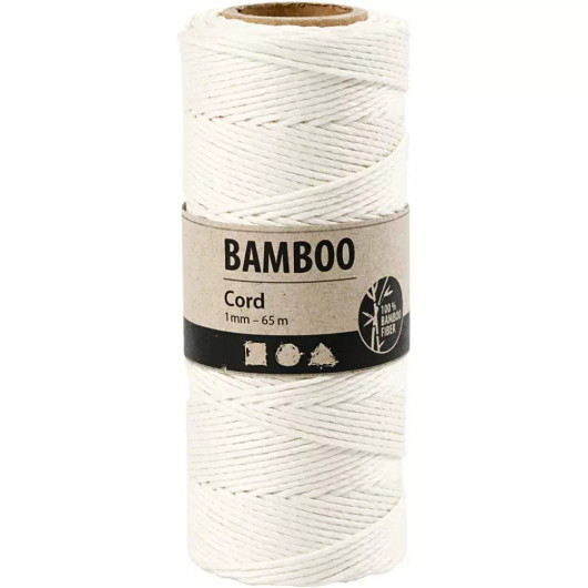 Bambulanka, paksuus 1mm, valkoinen, 65m/ 1rll