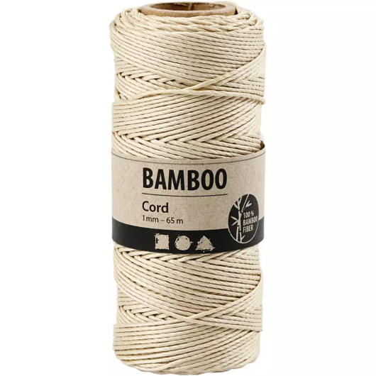 Bambulanka, paksuus 1mm, luonnonvalkonen, 65m/ 1rll