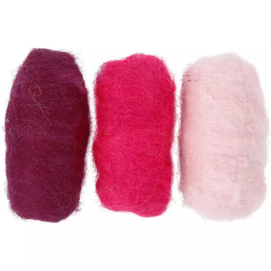 Karstattu villa, lila/pinkkisävyt, 3x10g/pkk