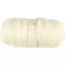 Karstattu villa, valkoinen, 100g/kerä